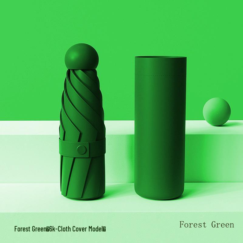 Compact Five-Fold Umbrella: Portable Pocket Sunshade & Rain Parasol for Women, Anti-UV Sunscreen Protection.