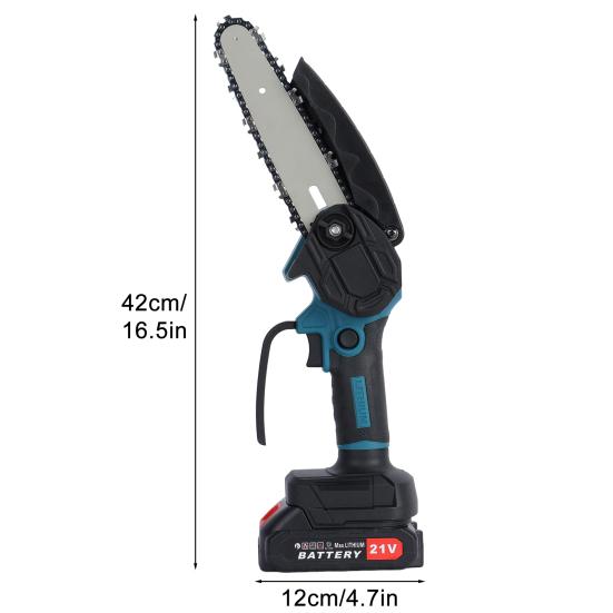6 Inch Mini Chainsaw Cordless with 2 Battery Mini Electric Chain Saw with Security Lock Handheld Small Chainsaw
