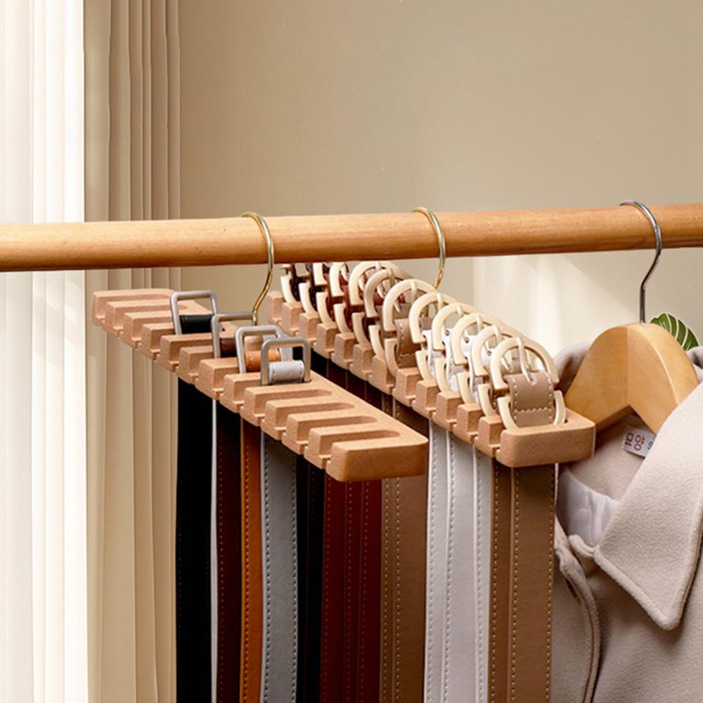 Beechwood Belt Tie Organizer 14 Slots Space Saving Wardrobe Waist Belt Hanger