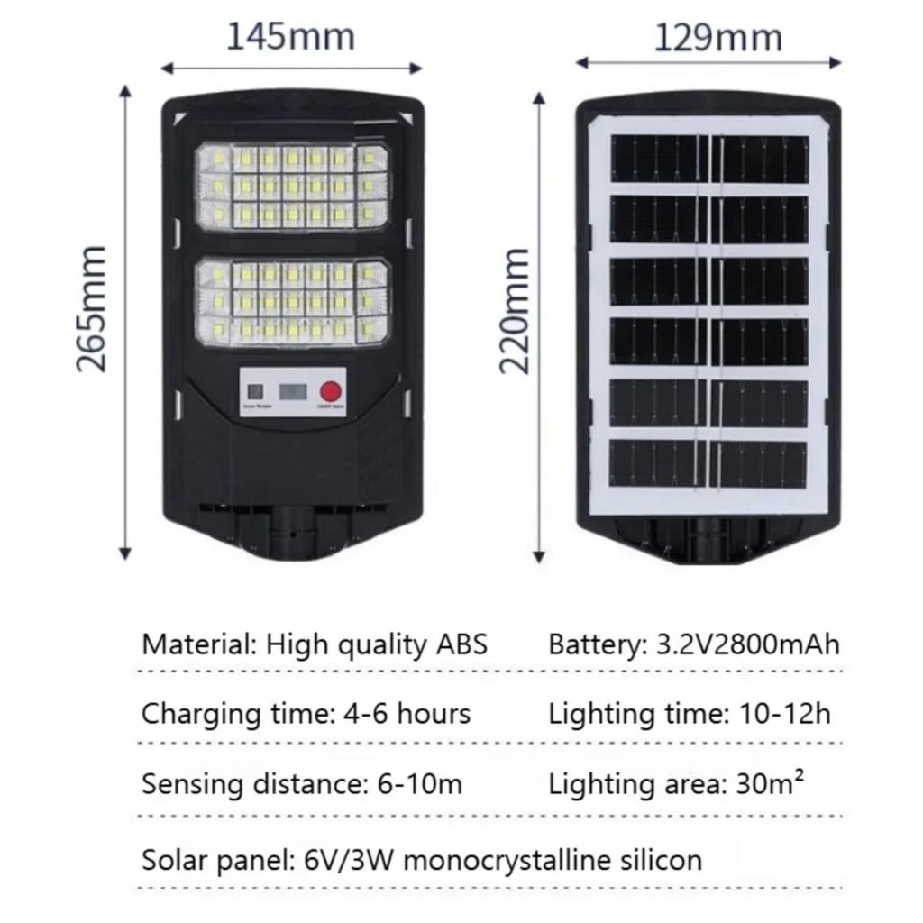 1 Pack Solar Street Light Outdoor Waterproof 6500K LED Solar Motion Sensor Light Outdoor Dusk To Dawn Flood Light Remote Control