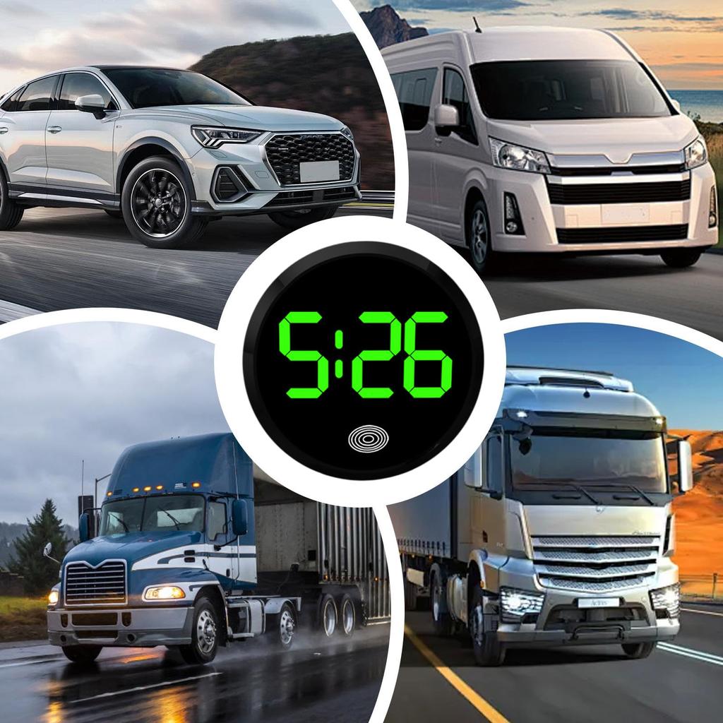 Auto Armaturenbrett Elektronische Uhr, Digitale Armaturenbrett Auto Uhr, Auto Nachtalarm | Berührungsaktiviert