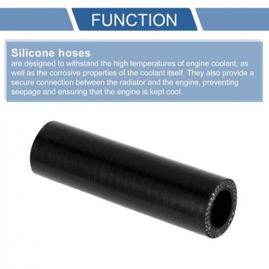 Single 18mm 071"ID 100mm 394"Length 0 Degree Black Car Silicone Hose Universal