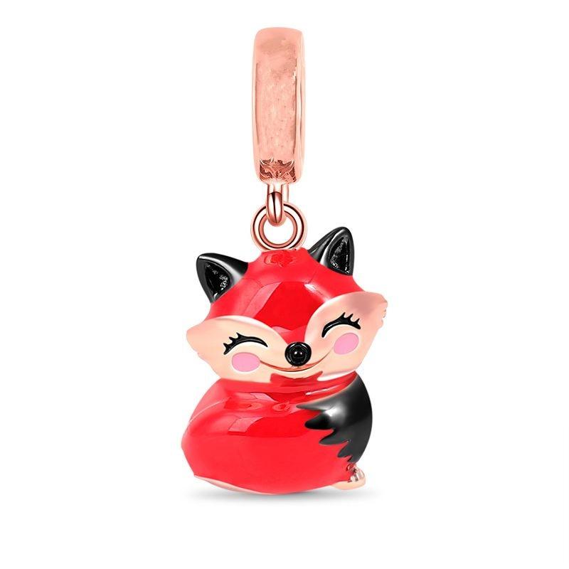 NEW Red Bead Maple Leaf Cosmetics Fish Heart Dangle Charm Fit Original 925 Sterling Copper Women Bracelet For DIY Zircon Gift