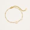 GEMCHIC Women's Daisy Pearl Bracelet Minimalist Stainless Steel Fashion Jewelry for Daily Life