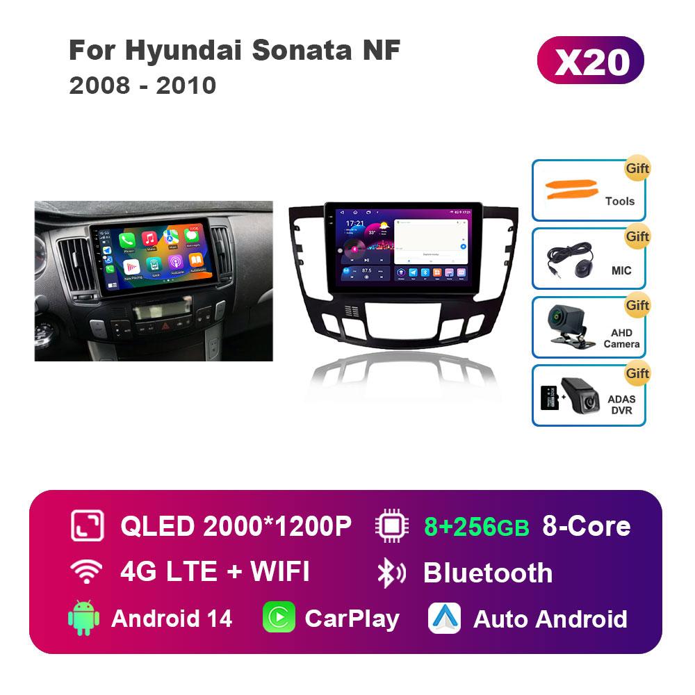 Car Radio Multimedia Player Android 14 System for Hyundai Sonata NF 2008 - 2010 GPS Navigation WiFi DSP Stereo Bluetooth 4G