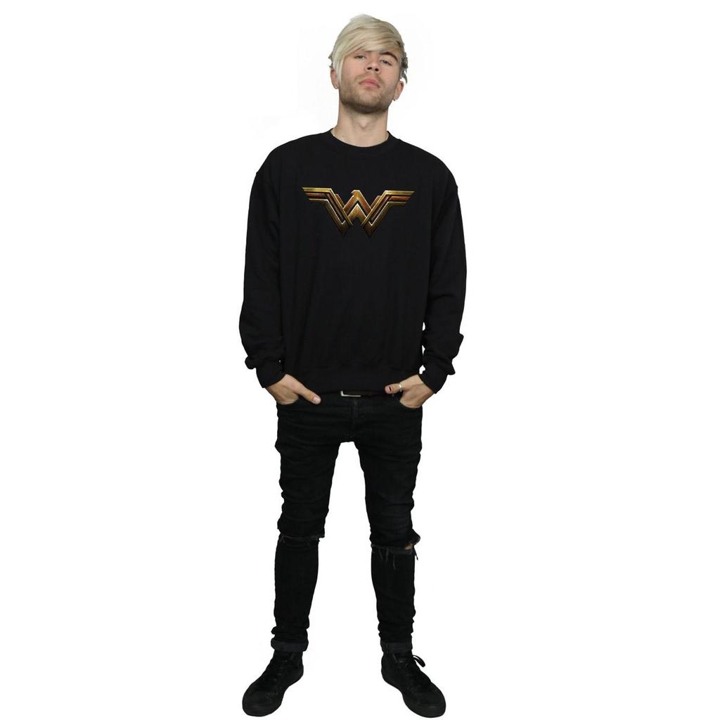 DC Comics Mens Justice League Movie Wonder Woman Emblem Sweatshirt