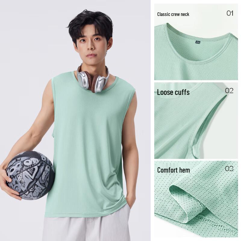 Jeanswest Men's Sleeveless Quick-Dry Ice Silk Vest