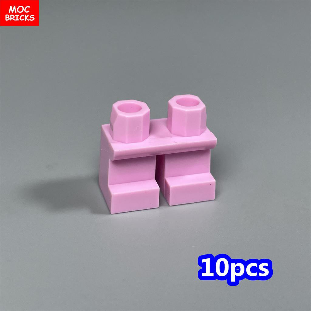 Non-Toxic 10Pcs Moc Bricks Unmovable Short Legs Pants Blank 4Cm Action Figure Body Part Assembles Particles Building Blocks Toys Gifts