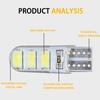 6/4/2/1PC T10 194 168 W5W 6 SMD 5730 Car Led Silicone Shell Wedge License Plate Side Turn Signal Light
