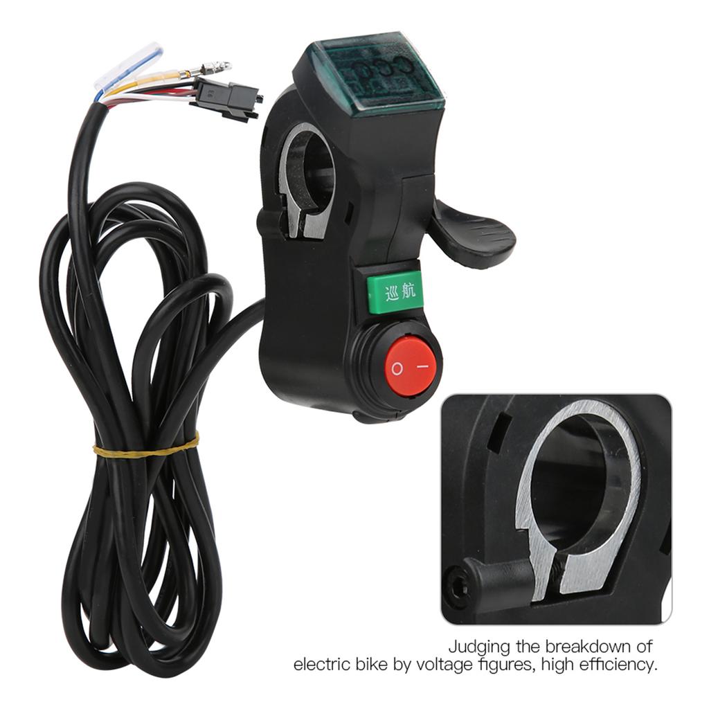 Red Screen Thumb Cruising and Switch Electric Bicycle Bike Throttle Grip Accessory Black