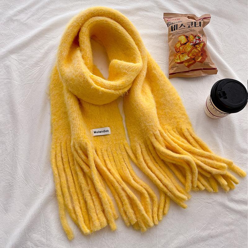 Ankara red wool Christmas solid color wool scarf women's winter high-end atmosphere shawl