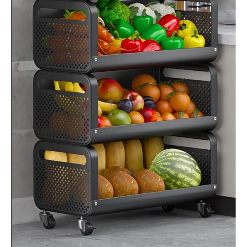 Beiying 3-Tier Rolling Kitchen Storage Cart