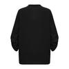 Herbst- und Winter Damen Casual V-Ausschnitt Einfarbig Lockerer Rollsaum Langarm Oberteil