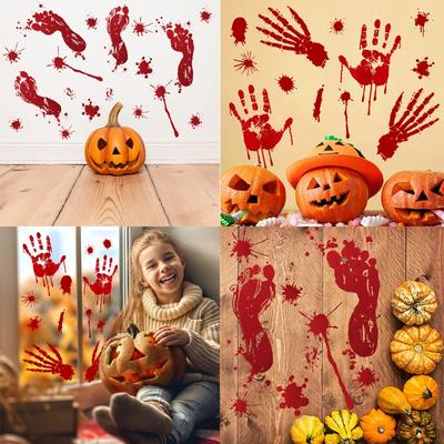 Halloween nálepky Horor Krvavá ručná tlač Nálepky na dvere Okno Kúpeľňa Tieň Sklo Nálepky na stenu Nálepky na stenu Halloween Halloween