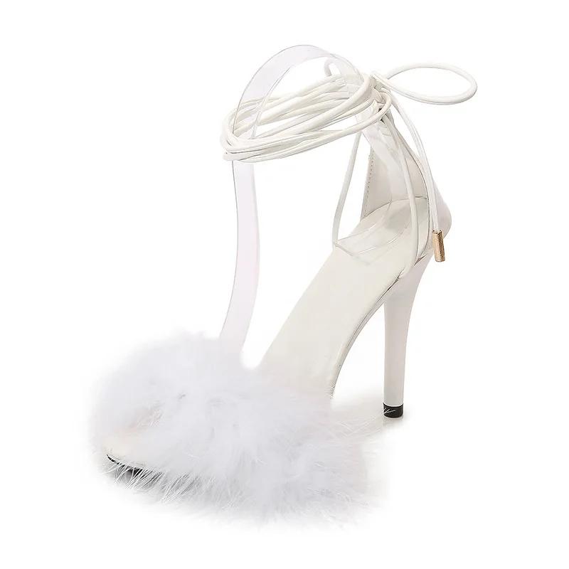 Fashion Mao Mao 35-43 Sexy Super High Heels 11CM High Nightclub Transparent Sandals Sexy Shoes Plus Size Shoes Women Slippers