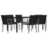 VidaXL Ensemble à manger de jardin 7 pcs coussins résine tressée acier 3186967