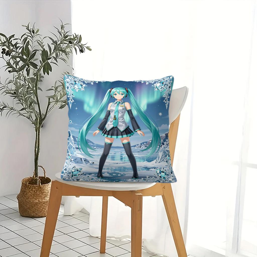 Sci-Fihatsune Miku Throw Pillow 18.18Inch Cushion Accent Pillow Includes Pillow Core Hd Print For Teens Sofa Bedroom Living Room