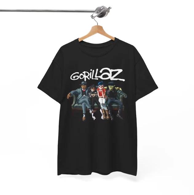 Gorillaz Band Unisex Tee, Music Lover Gift, Rock Band Shirt, Graphic Tee S