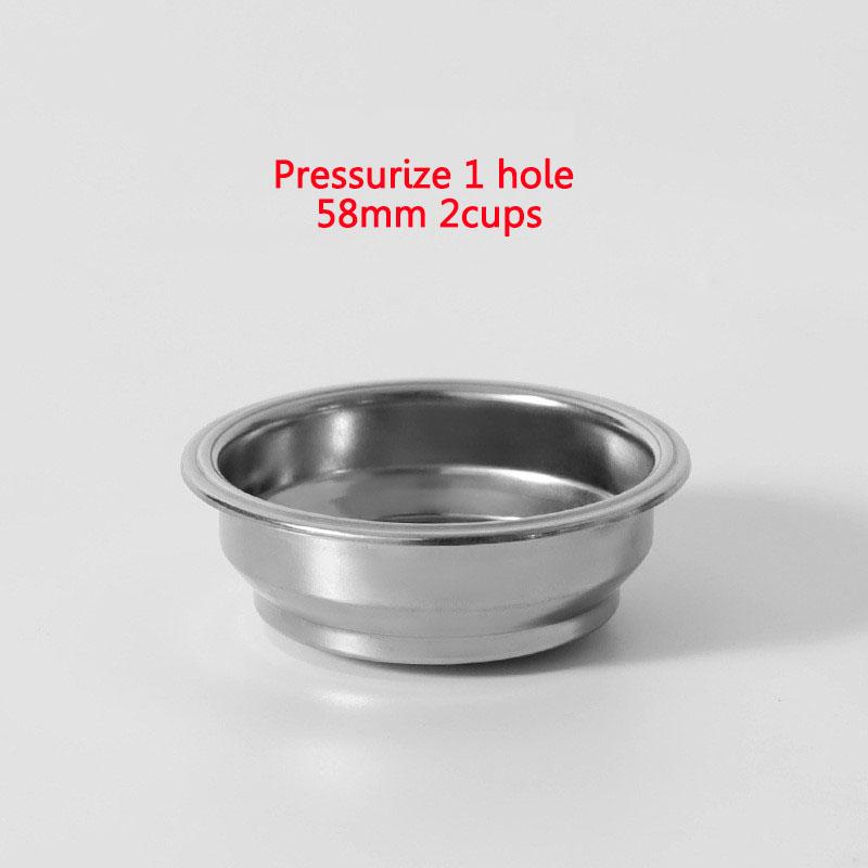 

51ММ/58ММ Герметичная корзина кофейного фильтра с 1 отверстием Одинарная/Двойная чашка Подходит для 51мм/58мм портафильтра Инструмент для эспрессо