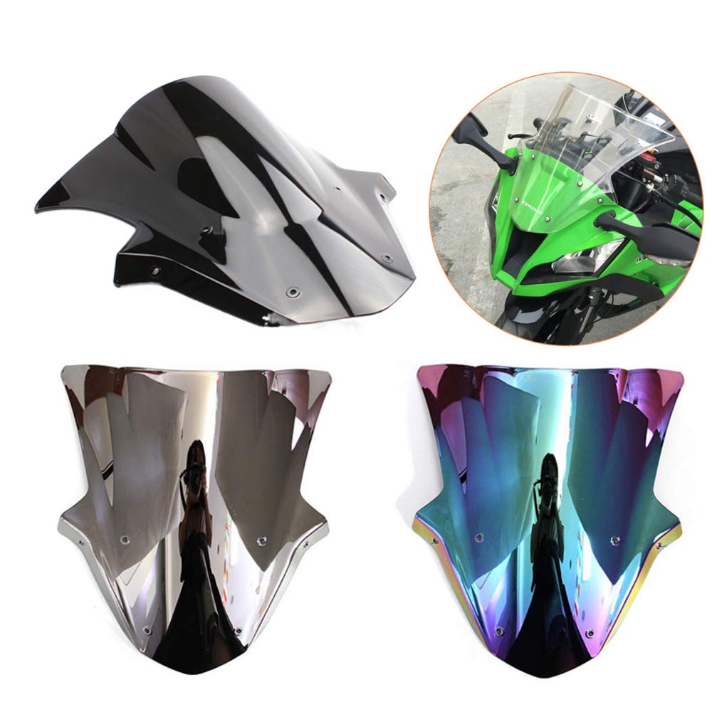 YUANYE Motorcycle Windshield Windscreen Wind Deflector Accessories for Kawasaki Ninja ZX10R ZX-10R 2011-2015 (Deep Iridium)