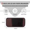 2PCS Car CD Visor Storage Cases, Sun Visor Organizer Disc Holder with 10 DVD Storage Sleeves, Vehicle Sunshade Anti-Scratch Leather CD Case Wallet