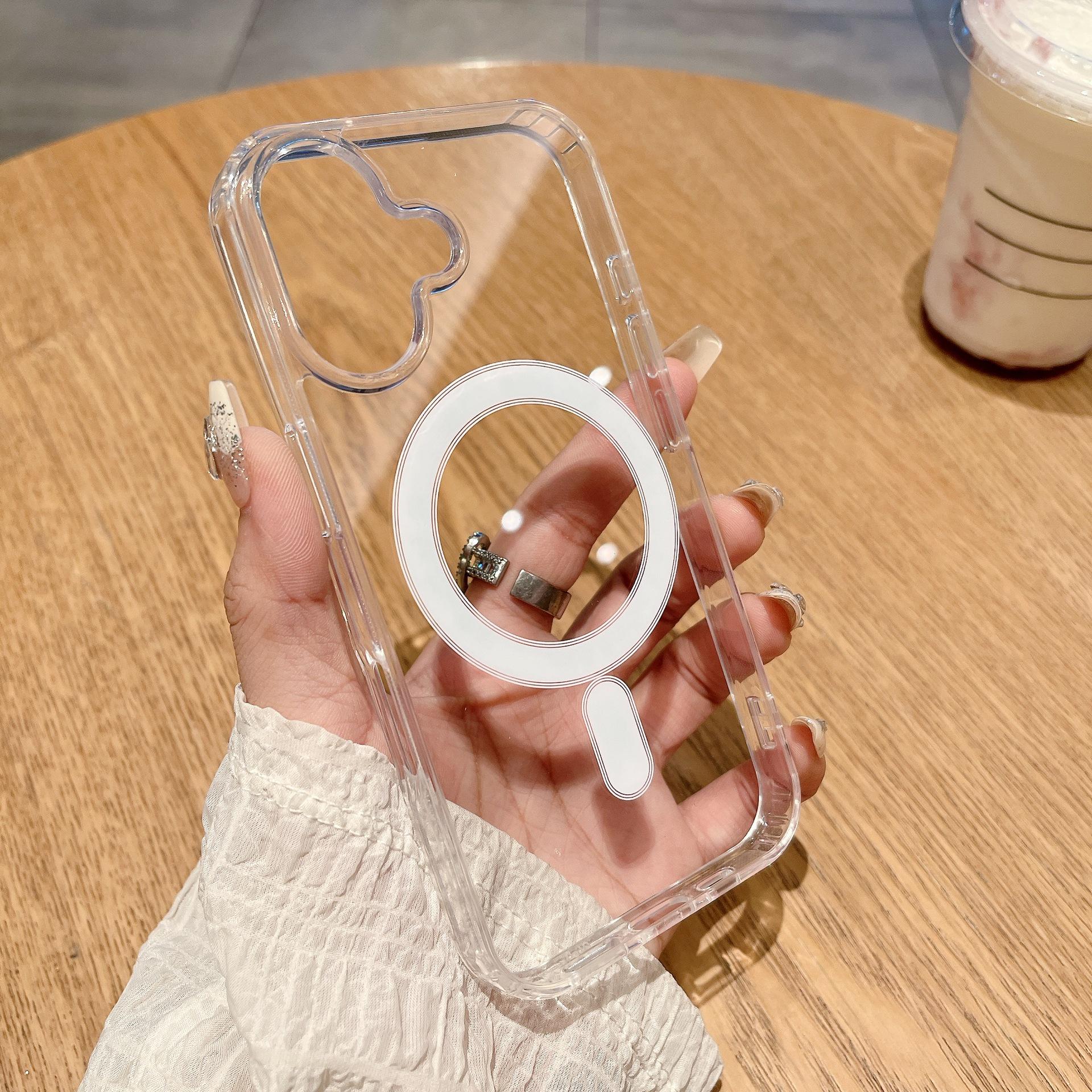 Clear Magnetic Acrylic Case for iPhone 17 Pro Max - Simple Anti-drop Protection iPhone 16