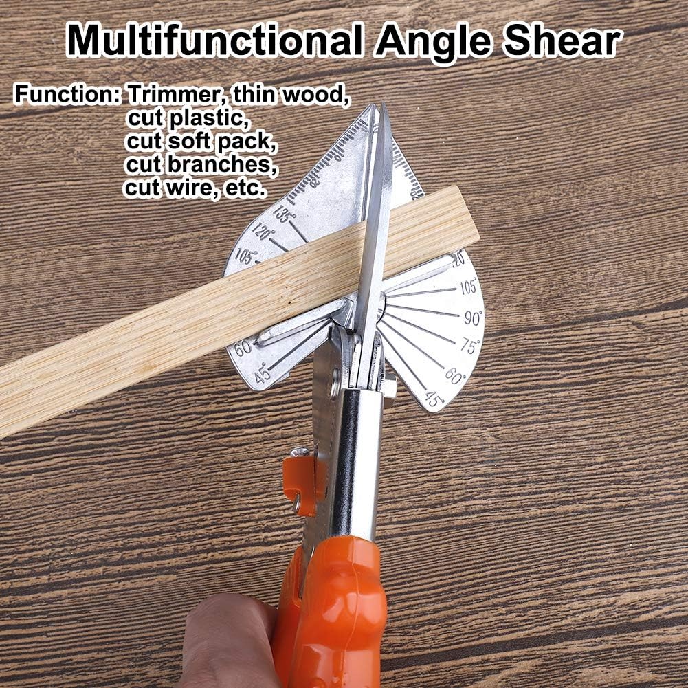 TRRAPLE Angle Miter Shear Cutter, Soft Wood Cutter 45 to 135 Degree Multi Angle Trim Cutter Gasket Shear for Cutting Soft Wood Plastic PVC