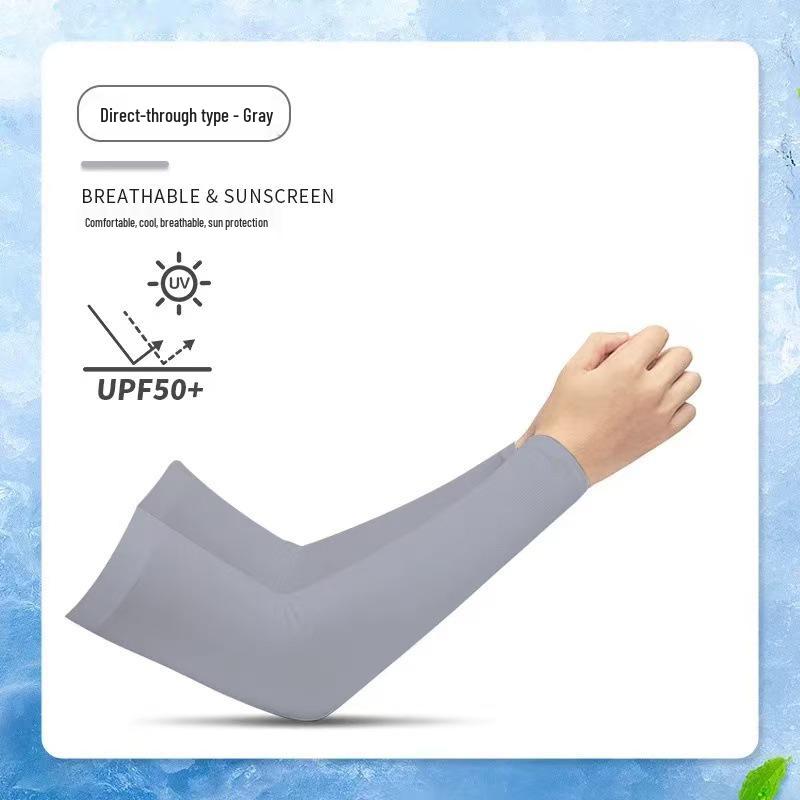 Unisex Ice Silk UV Protection Sleeves for Cycling and Outdoor Activities - Sun Protection with Printed Patterns
