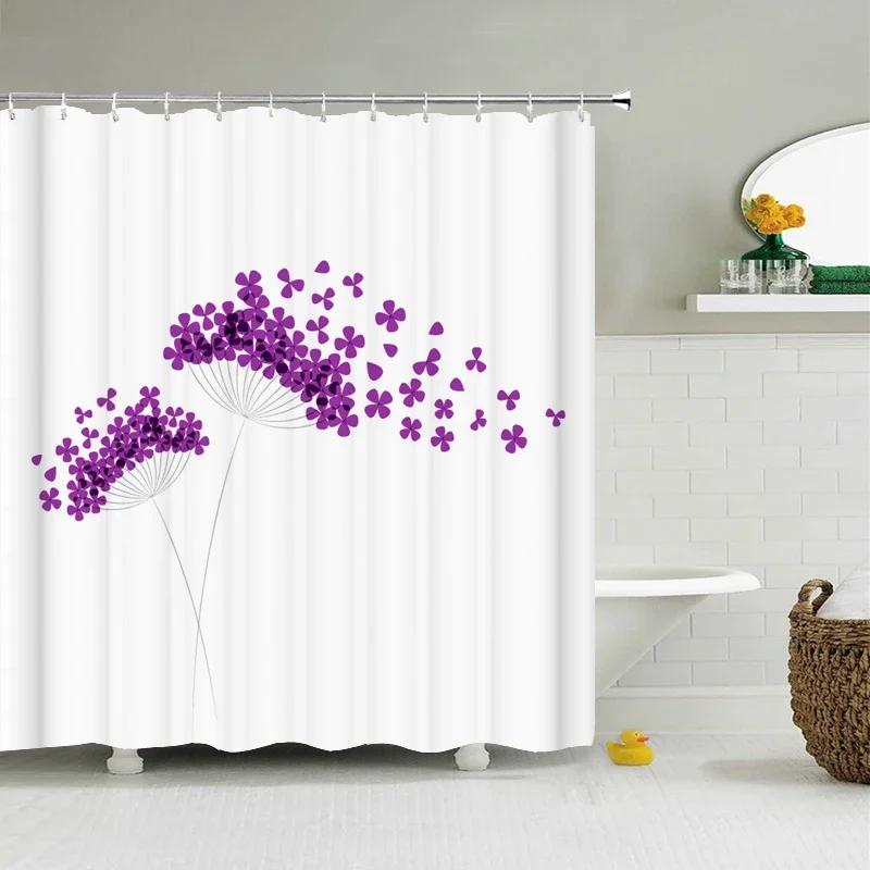 Dandelion Natural Flowers Shower Curtains Waterproof Bathroom Curtain Bath Curtain High Quality With Hooks Shower Curtain