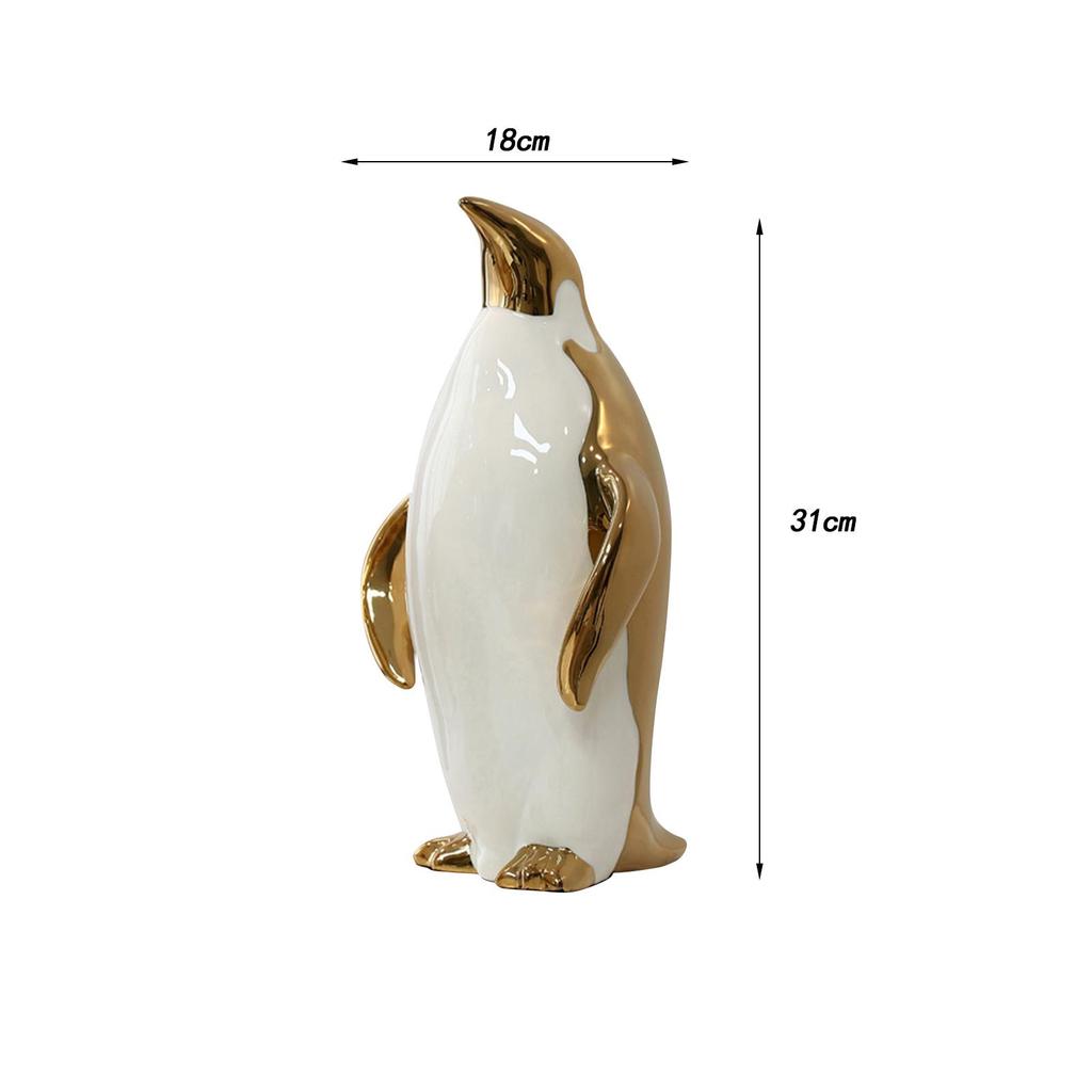 3 Pieces Penguin Sculpture Statue Porcelain Ceramic Decorative Nordic