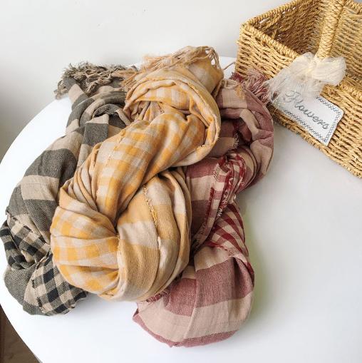 New Thicken Plaid Cotton Scarf Women Shawls And Wraps Lady Travel Pashmina High Quality Scarves Winter Neck Wram Bandana Hijab