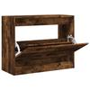 VidaXL Shoe Cabinet Smoked Oak 80x34x63 Cm Engineered Wood 839963