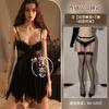 Transparent seduction suspenders front chest sharding bed flirting lingerie uniform with chest pads