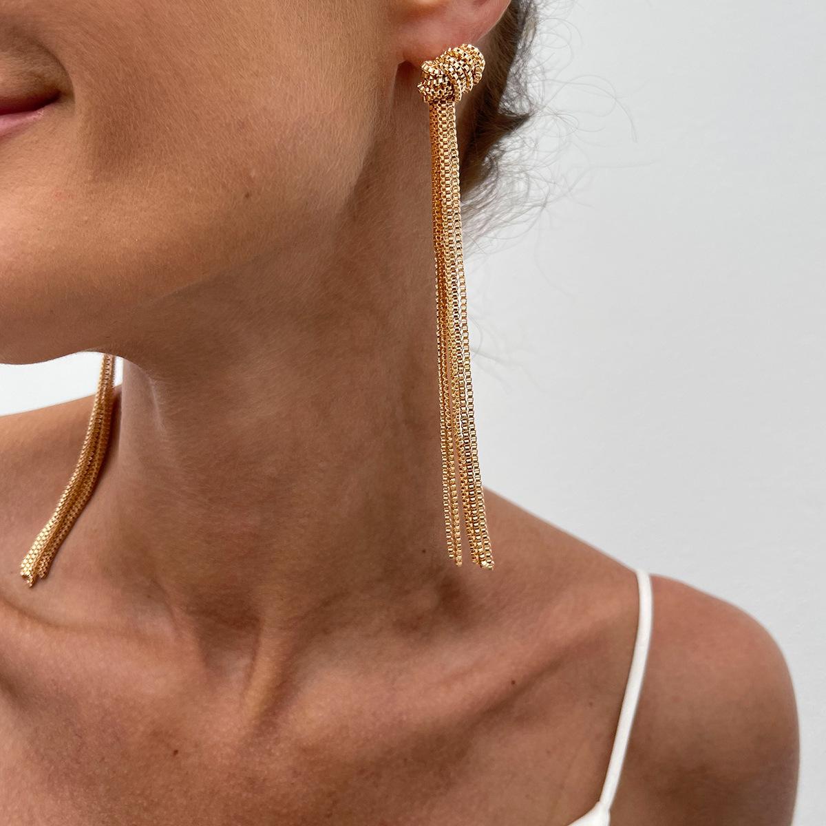 Длинная кисточка цепочка змеиная кость шейная цепочка ожерелье холодный ветер простая цепочка узловатое ожерелье