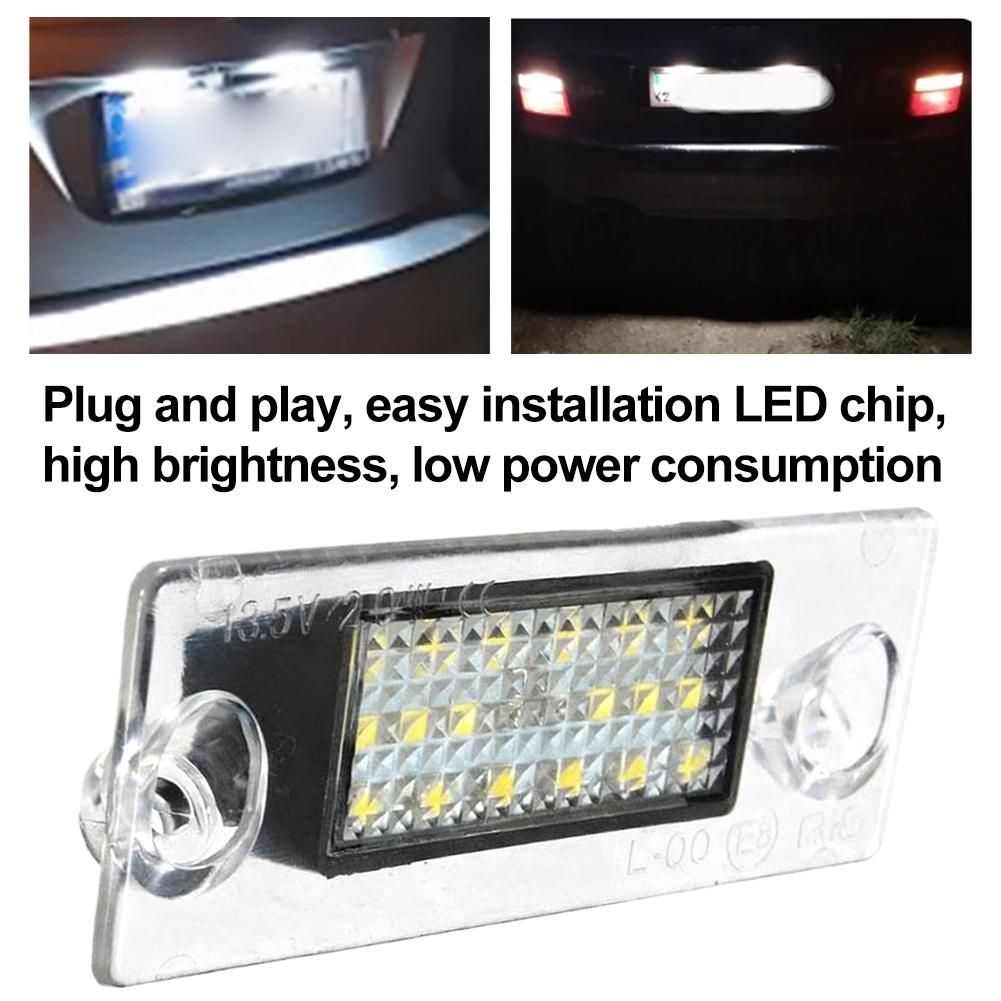 2pcs Led Number Plate Light For A4 B5 A3/8l Error Free Rear License Plate Lamp Avant Car Novelty Accessories W3i6