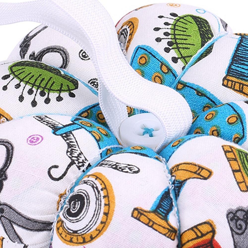 Needlework Wearable Pin Cushion Pumpkin Elastic Wrist Strap Sewing Needle Pad Needle Holder Hand Sewing