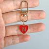 1PC Lobster Buckle Gift Metal Party 26 English Letters Keychain Marker Heart Shaped Red Love Keychain Design DIY Creativity