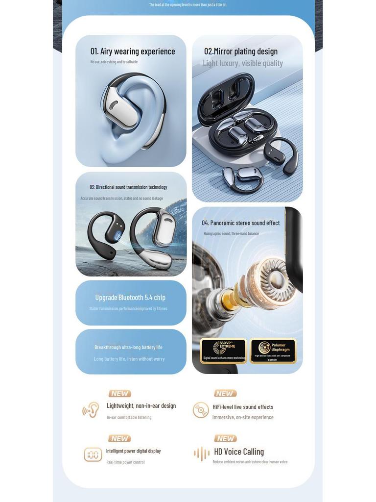 OWS M75 Ear-Hook Bluetooth Headset with Noise Reduction