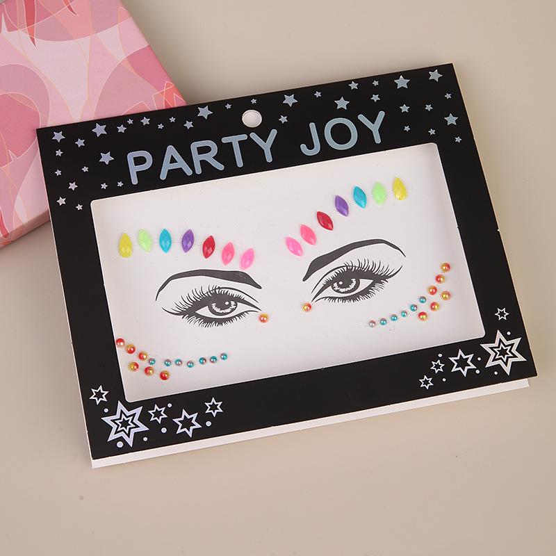 Pegatinas de Pedrería PARTYJOY: Gemas para Maquillaje de Rostro y Ojos para Festivales de Música