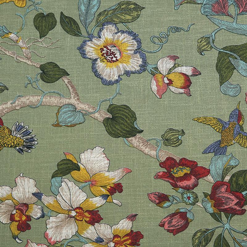 100cm*145cm Chinese Style Linen Fabric Flower And Bird Printed Imitation Cotton Linen Sofa Fabric Diy Cushion Cover Tablecloth