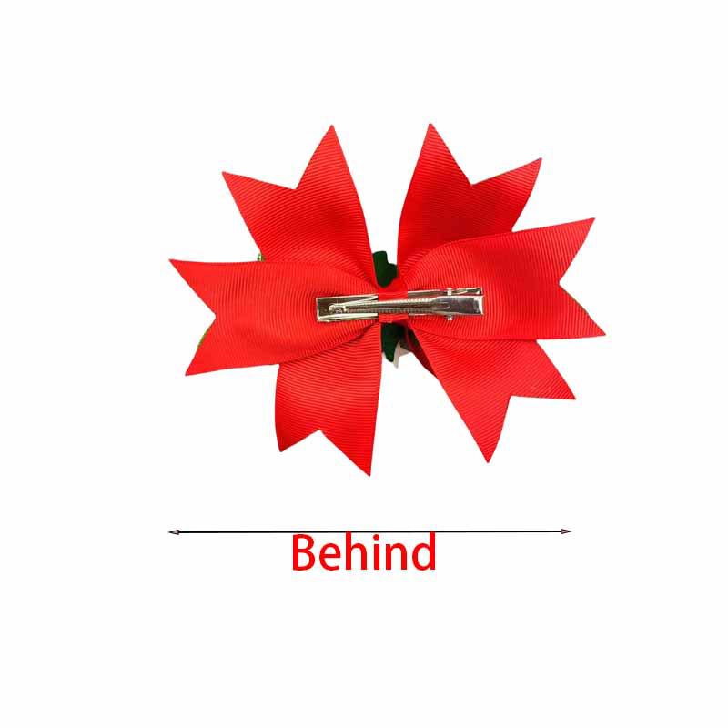 Dwuwarswowy brokatowy klips do włosów choinka dla dzieci