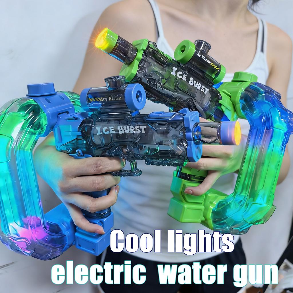 Ring-Shaped Electric Water Gun Kids Cool Toy Automatic Water Squirt Gun With Colorful Lights And Sound Summer Outdoor Toy Gift