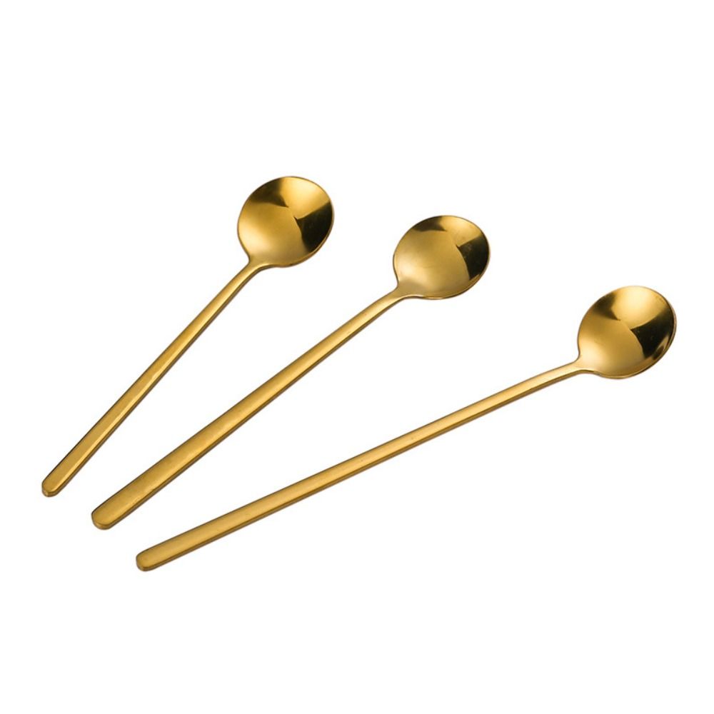 Gold Small Ice Cream Sugar Soup Tableware Dessert Spoon Stirring Spoon Coffee Spoon Teaspoon