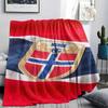 Norway Football Printed Flannel Blanket, Soft Throw for Bedroom Sofa, Washable,soccer Fan Merchandise, Great Gift.