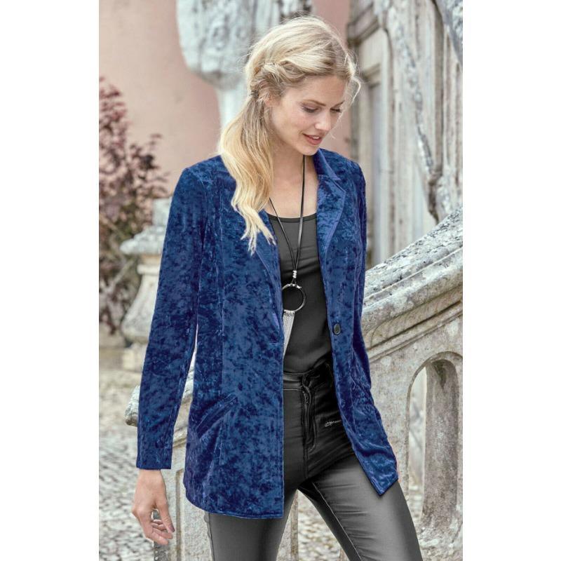 Tavaszi őszi blézerek öltöny női egygombos alkalmi bársony öltönykabát nőknek kabátok