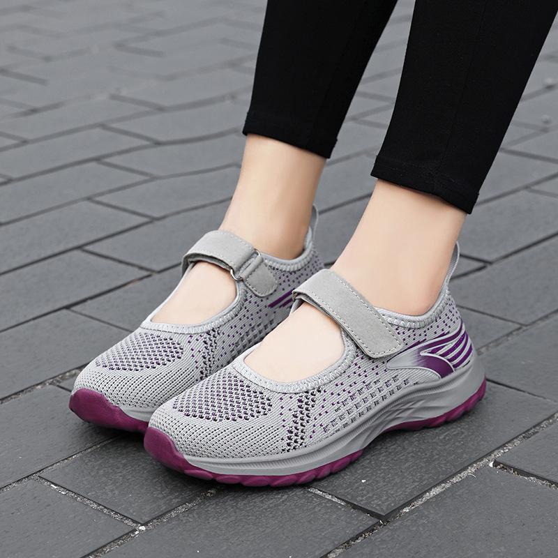 Foot health Leap month elderly shoes women's summer breathable mesh shoes large size mother middle-aged and elderly comfortable walking shoes