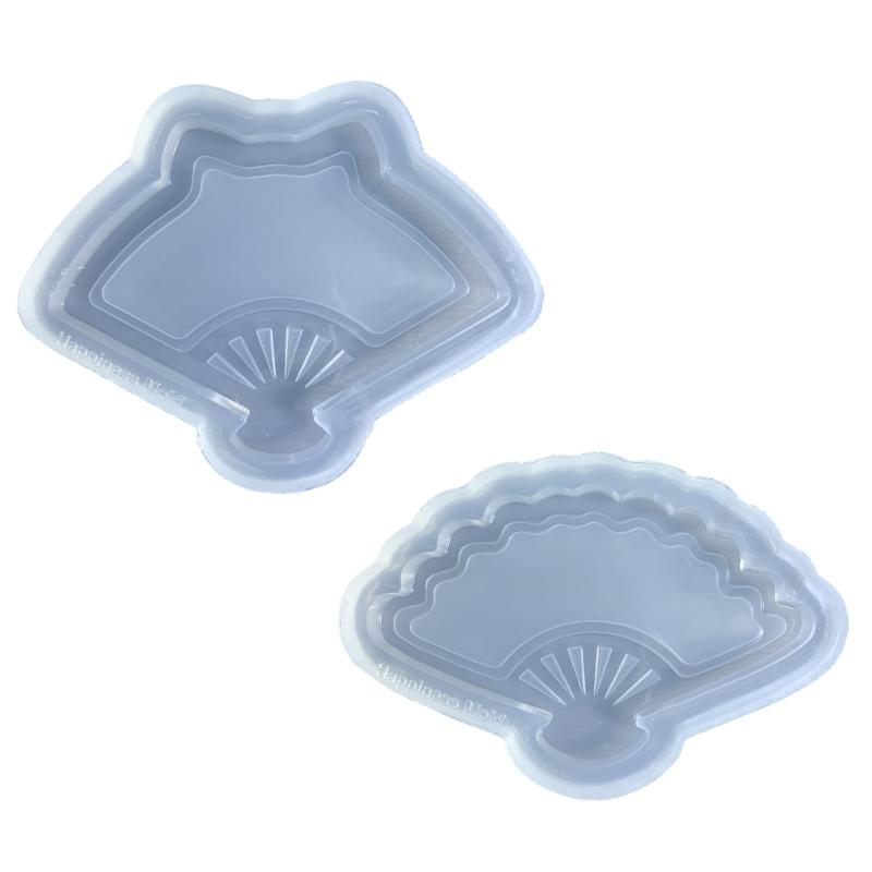 Stunning Folding Fan Shaped Desserts Mold Soft Silicone Molds DIY Fan Resin Casting Mould Wedding Gift Party Favor