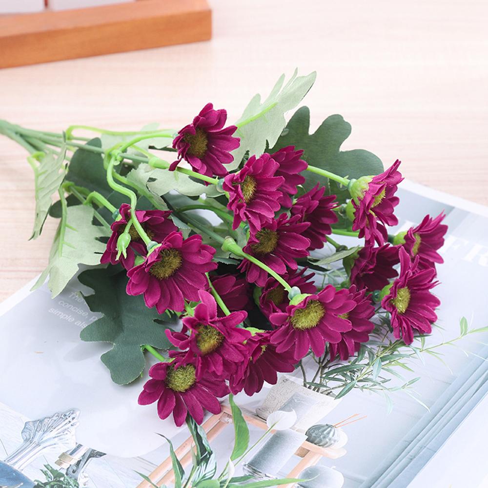 Artificial Flowers Silk Daisy Bouquet Christmas Decorations Home vase table Wedding bridal bouquet Decorative Household Products