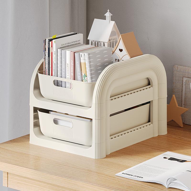 Bewegliches Bücherregal Mehrstöckiges Schulranzregal Schubladenartiges Lagerregal Untertisch Rollwagen Snack-Aufbewahrungswagen