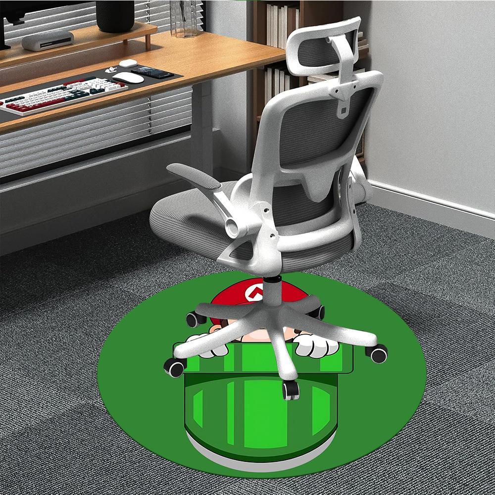 

1pc Mario Office Round Area Rug, Under Office Chairs Bedroom Living Room Home Decor, Room Decoa1022225 80cm by 80cm